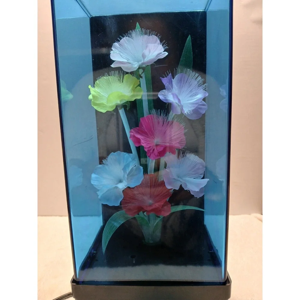 VTG 1999 Spencer Gifts Fiber Optic‎ Flower Lamp Color Changing Light Box